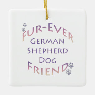 German Shepherd Dog Furever Ceramic Ornament