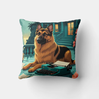 German Shepherd Dog gentleman vintage Cushion