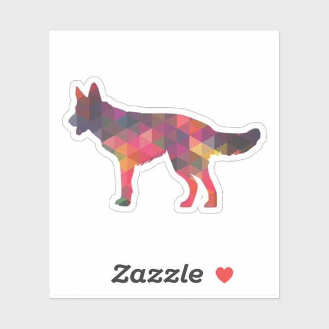 German Shepherd Dog Geometric Pattern Silhouette M (Sheet)
