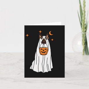 German Shepherd Dog Ghost And Pumpkin Halloween Fu Card