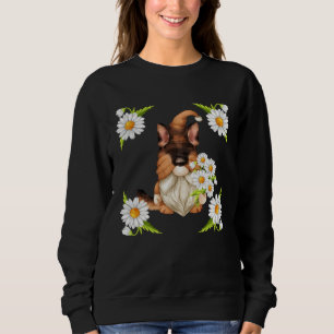 German Shepherd Dog Gnome For Spring Floral Daisy  Sweatshirt