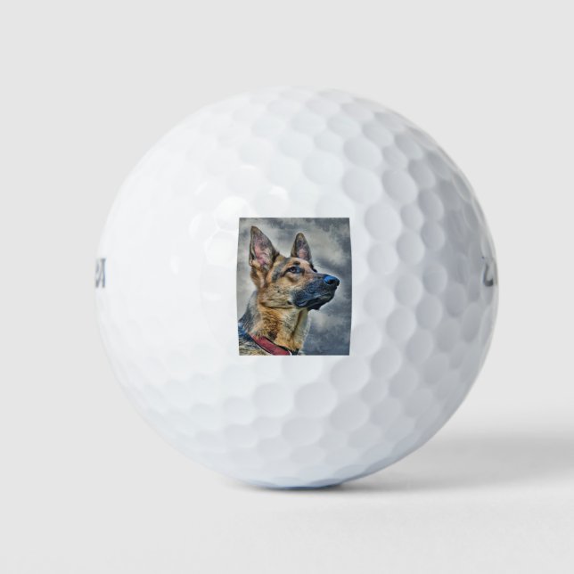 German Shepherd Dog Golf Balls (Front)