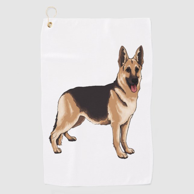 German shepherd dog  golf towel (Front)