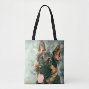German Shepherd dog - GSD Portrait Tote Bag