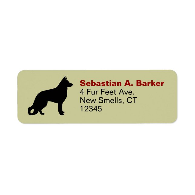 German Shepherd Dog GSD Silhouette Return Address (Front)