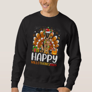 German Shepherd Dog Halloween Christmas Happy Hall Sweatshirt