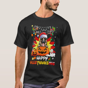 German Shepherd Dog Halloween Merry Christmas Hall T-Shirt