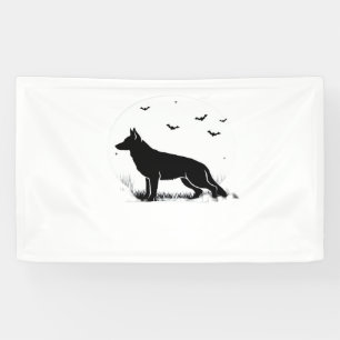 German Shepherd Dog – Halloween Moon Silhouette Cl Banner