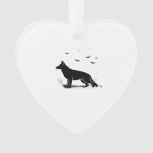German Shepherd Dog � Halloween Moon Silhouette Cl Ornament