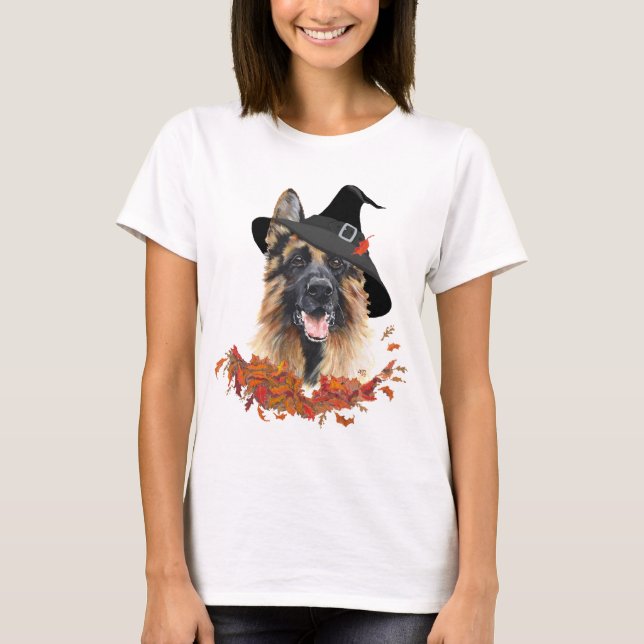 German Shepherd Dog Halloween T-Shirt (Front)