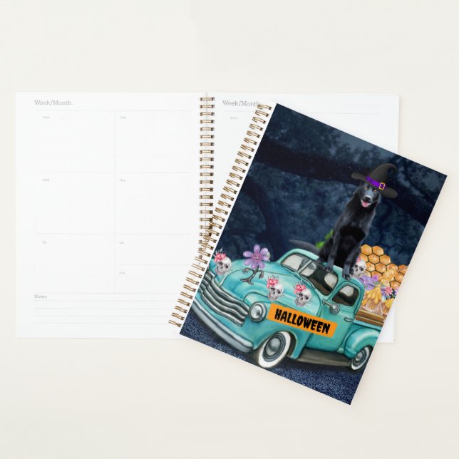 German Shepherd Dog Halloween Truck Scary Night Planner (Display)