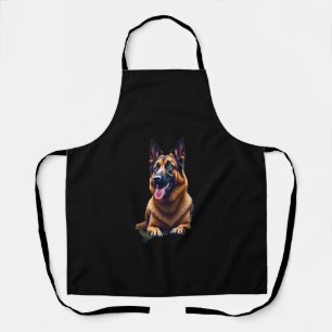 German Shepherd Dog Head Portrait Dog Lover Pet Ow Apron
