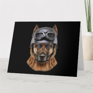 German Shepherd Dog Helmet Gift For Biker In Motor Card