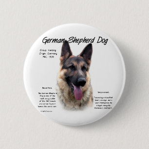 German Shepherd Dog History Design 6 Cm Round Badge