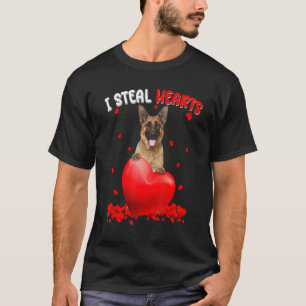 German Shepherd Dog I Steal Hearts Cute Valentine  T-Shirt