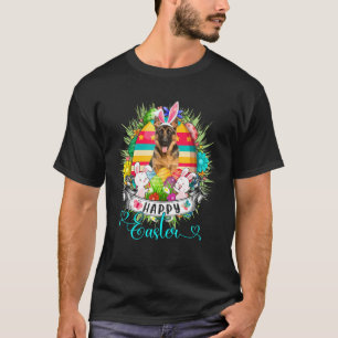 German Shepherd Dog In Easter Eggs Basket Happy Ea T-Shirt