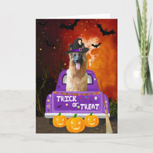 German Shepherd Dog in Halloween Truck Card