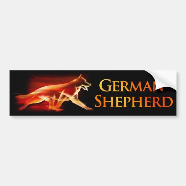 German Shepherd Dog in Motion Bumper Sticker (Front)