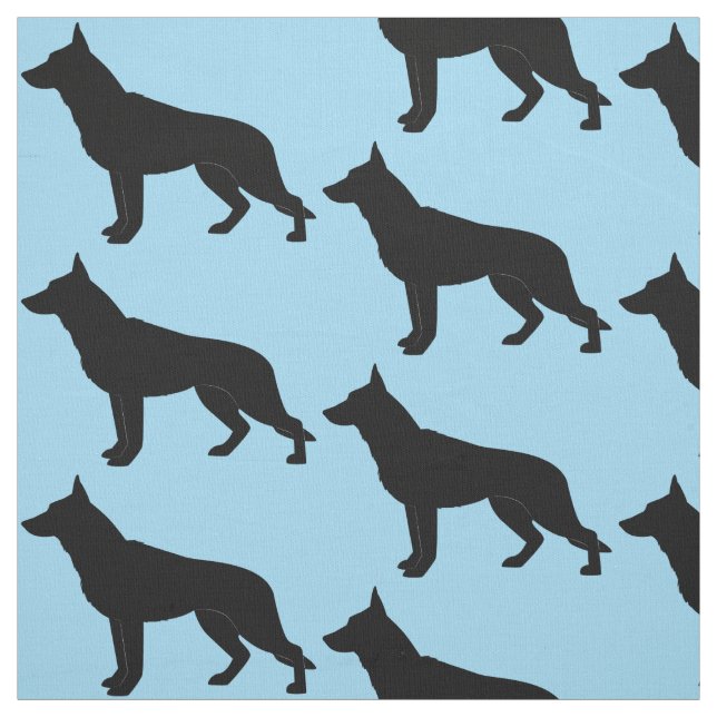 German Shepherd Dog in Silhouette Fabric (Swatch)