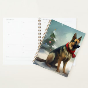 German Shepherd Dog in Snow Christmas Planner