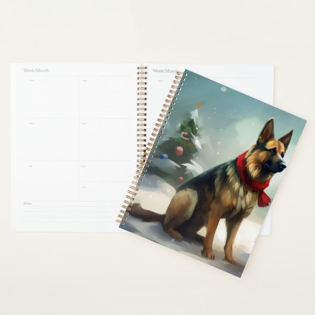 German Shepherd Dog in Snow Christmas Planner (Display)