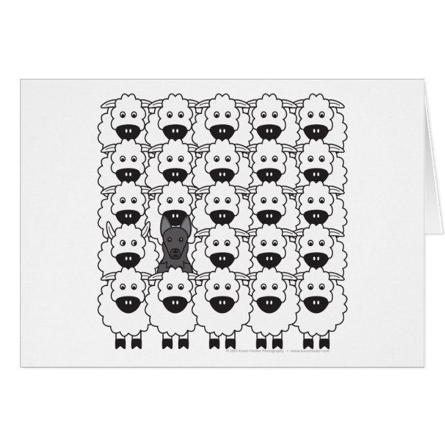 German Shepherd Dog in the Sheep (Front Horizontal)
