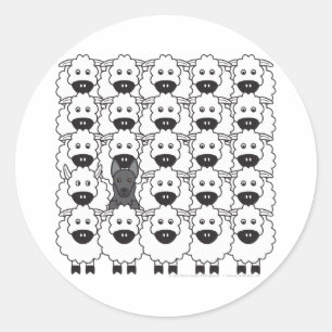 German Shepherd Dog in the Sheep Classic Round Sticker