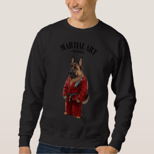 German Shepherd Dog Judo Karate Master In Red Judo Sweatshirt