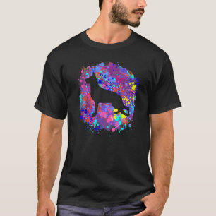 German Shepherd Dog Love Pet Watercolor Silhouette T-Shirt
