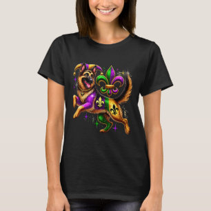 German Shepherd Dog Lover Cute Mardi Gras Carnival T-Shirt