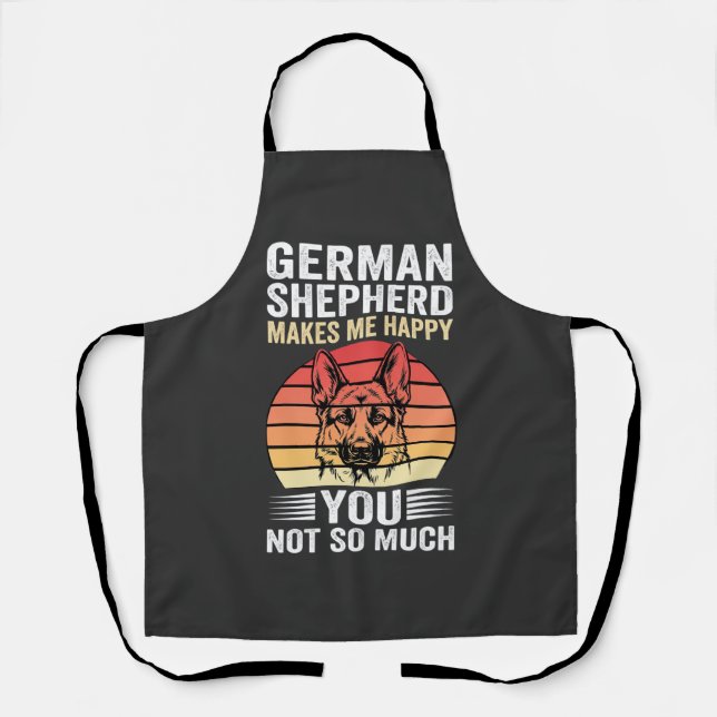German Shepherd Dog Lover Funny Retro Apron (Front)