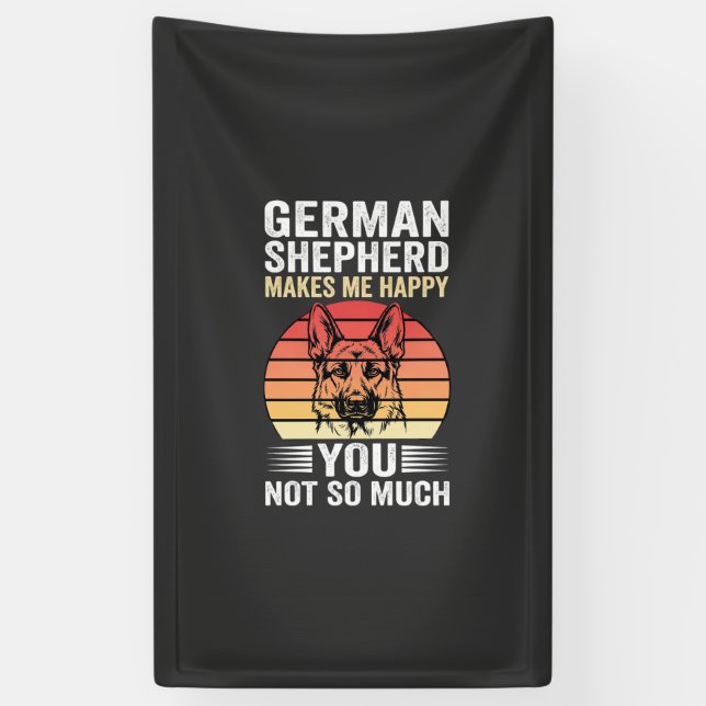 German Shepherd Dog Lover Funny Retro Banner (Vertical)