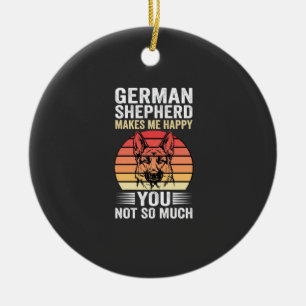 German Shepherd Dog Lover Funny Retro Ceramic Tree Decoration