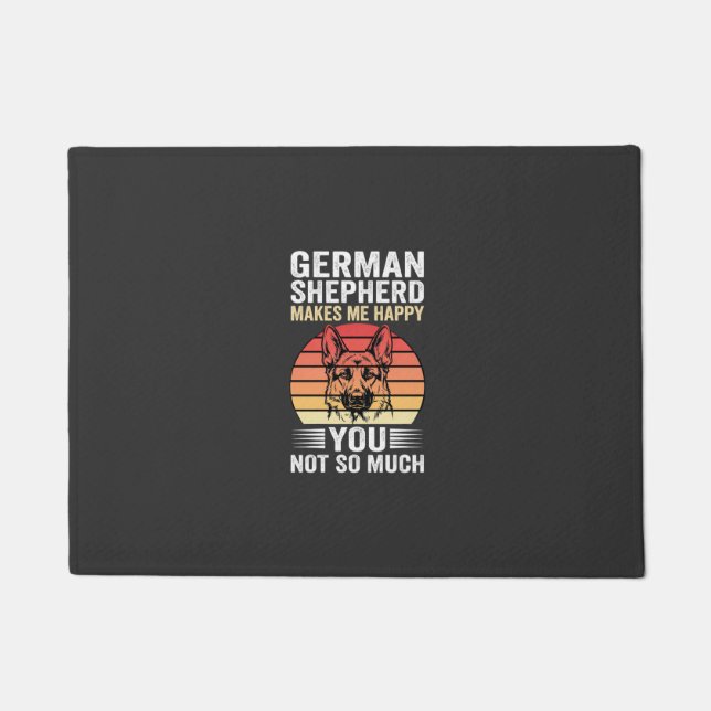 German Shepherd Dog Lover Funny Retro Doormat (Front)