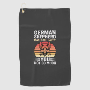 German Shepherd Dog Lover Funny Retro Golf Towel