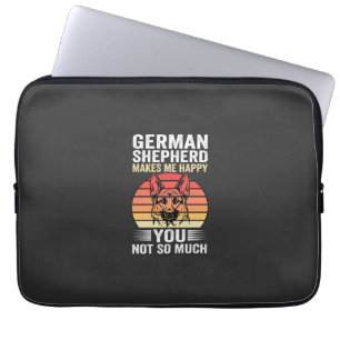 German Shepherd Dog Lover Funny Retro Laptop Sleeve