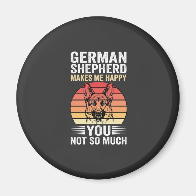 German Shepherd Dog Lover Funny Retro Magnet (Front)