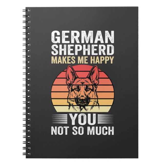 German Shepherd Dog Lover Funny Retro Notebook (Front)
