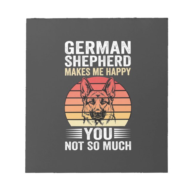German Shepherd Dog Lover Funny Retro Notepad (Front)