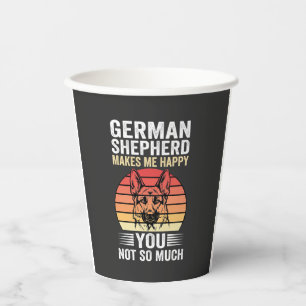 German Shepherd Dog Lover Funny Retro Paper Cups
