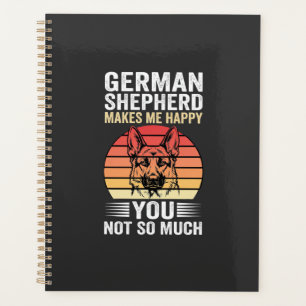 German Shepherd Dog Lover Funny Retro Planner