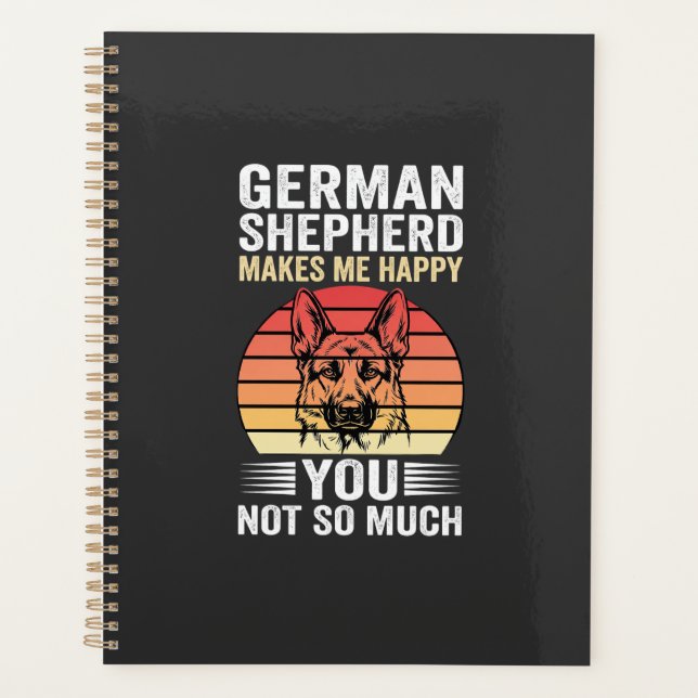 German Shepherd Dog Lover Funny Retro Planner (Front)