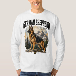 German Shepherd Dog Lover Vintage Mountain Wildern T-Shirt