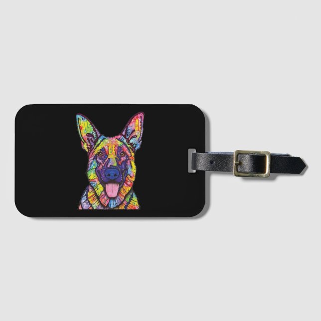 German Shepherd Dog Lovers Luggage Tag (Front Horizontal)
