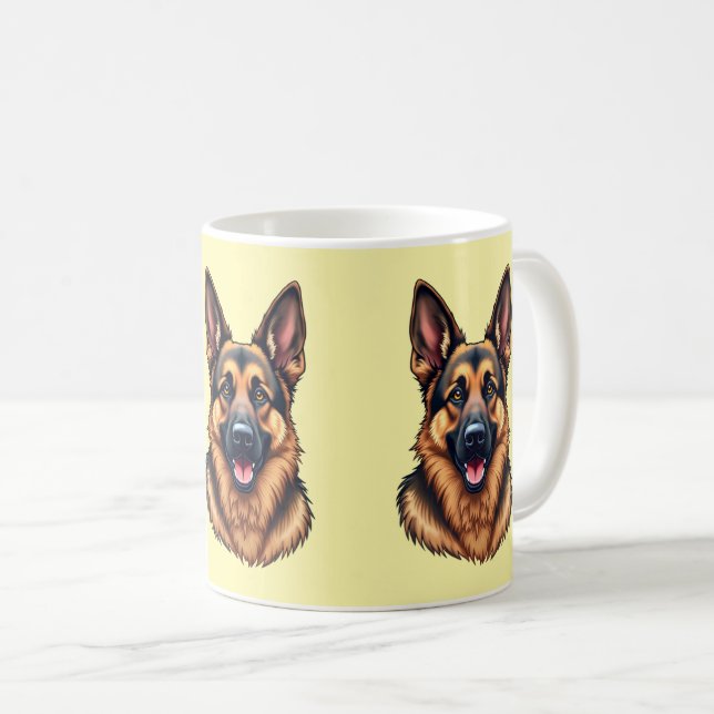 German Shepherd Dog – Loyal & Intelligent Dog Love Coffee Mug (Front Right)