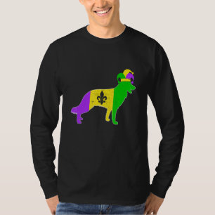 German Shepherd Dog Mardi Gras Carnivals Funny Pup T-Shirt