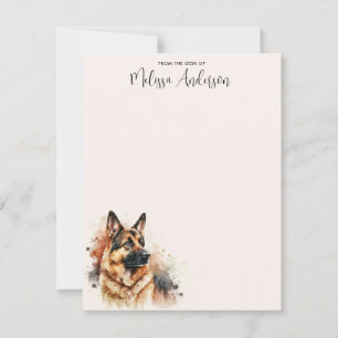 German Shepherd Dog Modern Watercolor Puppy Card