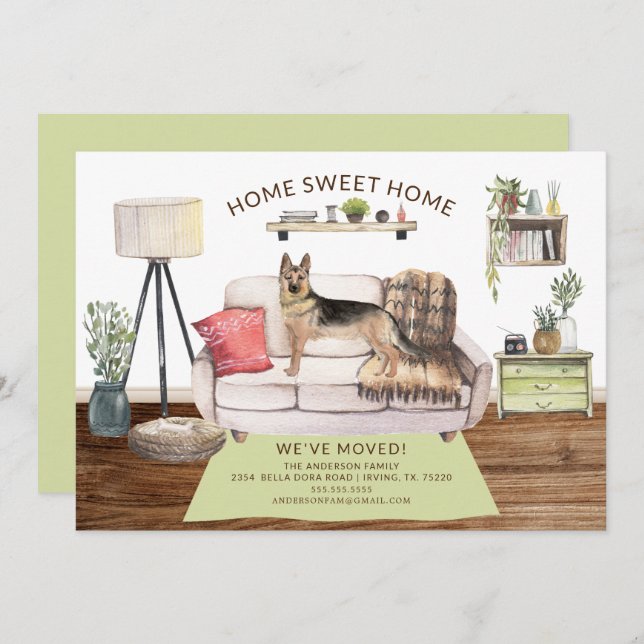 German Shepherd Dog Moving Announcement (Front/Back)