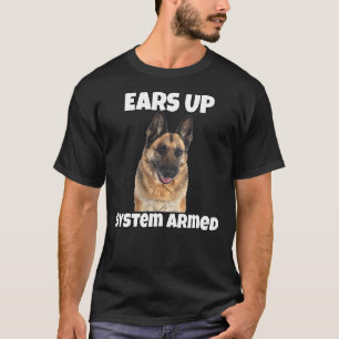 German Shepherd Dog Owner Ears Up Baseball ¾ Sleev T-Shirt