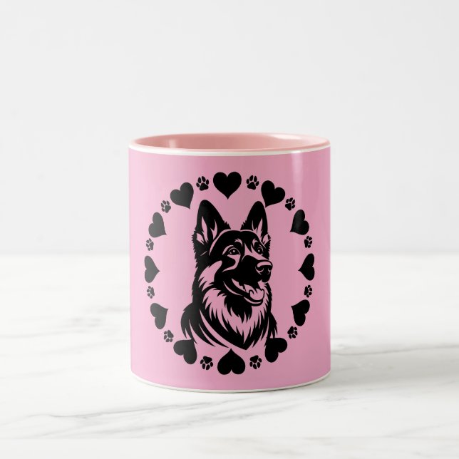 German Shepherd Dog Owner Two-Tone Coffee Mug (Center)